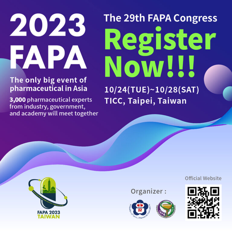 FAPA 2023 in Taiwan Abstract Submission Deadline EXTENDED! FAPA